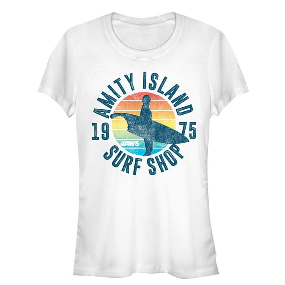 Junior's Jaws Retro Amity Island Surf Shop Graphic T-Shirt