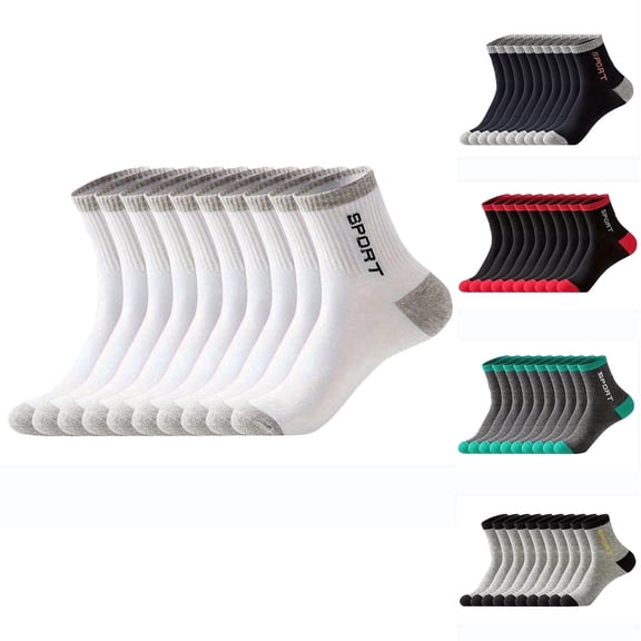 Lovzfmll Men's Athletic Crew Socks Running Sports Socks Moisture Wicking Breathable Cushioned Socks for Jogging Gym Workout Casual Socks