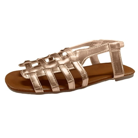 

Gzztg Sandals Women S Solid Breathable Summer Hollow Out Flat Shoes Womans