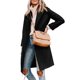 thumbnail image 1 of Abrigo de Invierno para Mujer, Estilo Casual, con Solapa de Muesca y Botonadura Sencilla Negro L, 1 of 10
