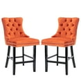 thumbnail image 6 of Aukfa 27.2" Upholstered Bar Stools Set of 2 Counter Height Bar Chairs with Backrest, Orange, 6 of 8