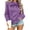 Purple, variant on Sweatshirt for Women Bow-Tie Hooded Cute Long Sleeve Pullover with Ruffled Hem for Fall & Winter Casual Wear