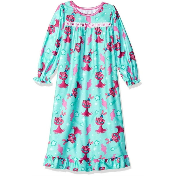 Trolls Big Girls Nightgowns Sleepshirts Female, Ruffles, Size 10