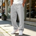thumbnail image 2 of MXALUOB Cargo Sweatpants for Men Drawstring Open Bottom Loose Fit Trendy Pants with Pocket Solid Color Casual Fall Winter Trousers, 2 of 6