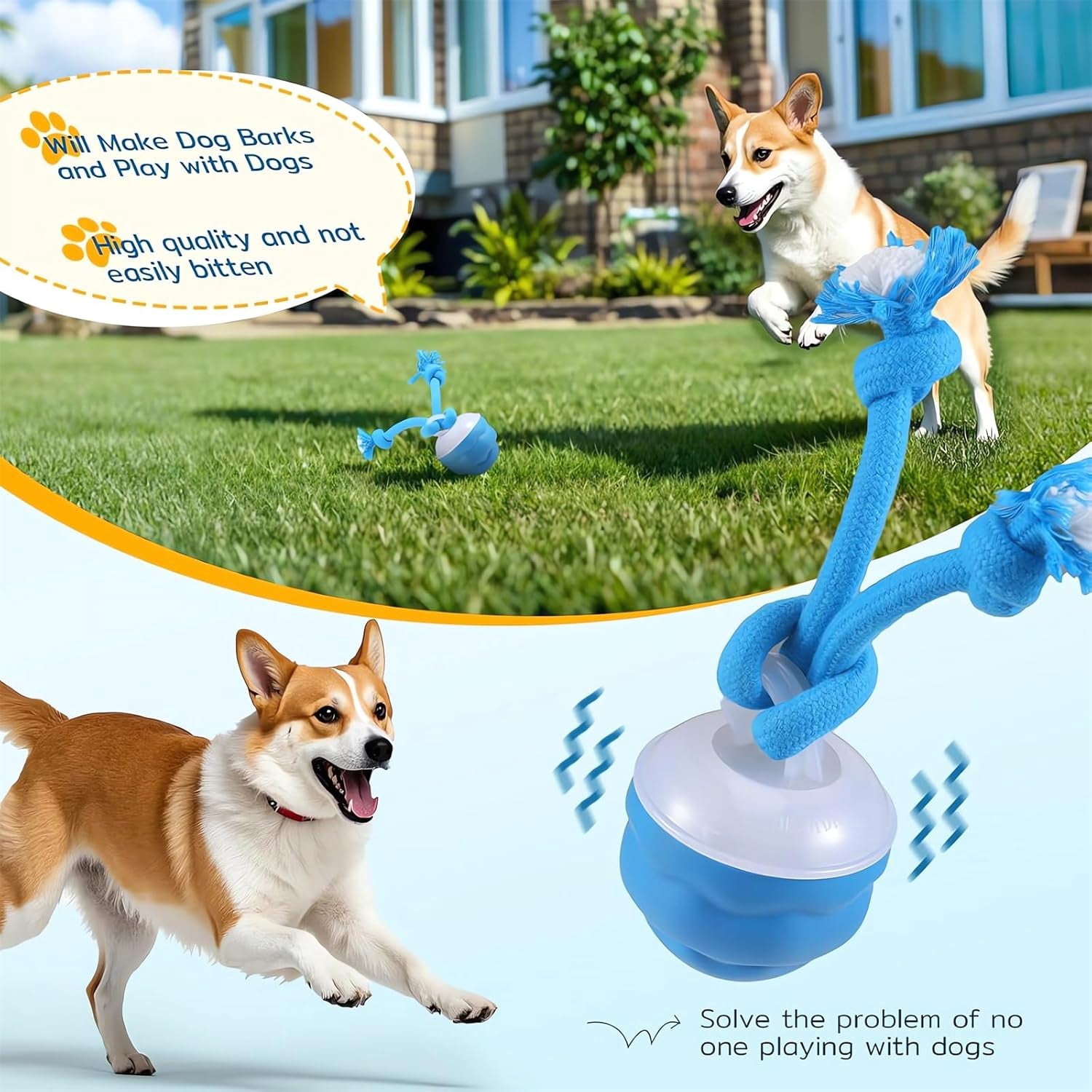 Motion Activated Interactive Dog Toys,  Rolling Dog Ball Toy for Boredom Stimulating, Self Play Ball for Small Medium Dogs Indoor