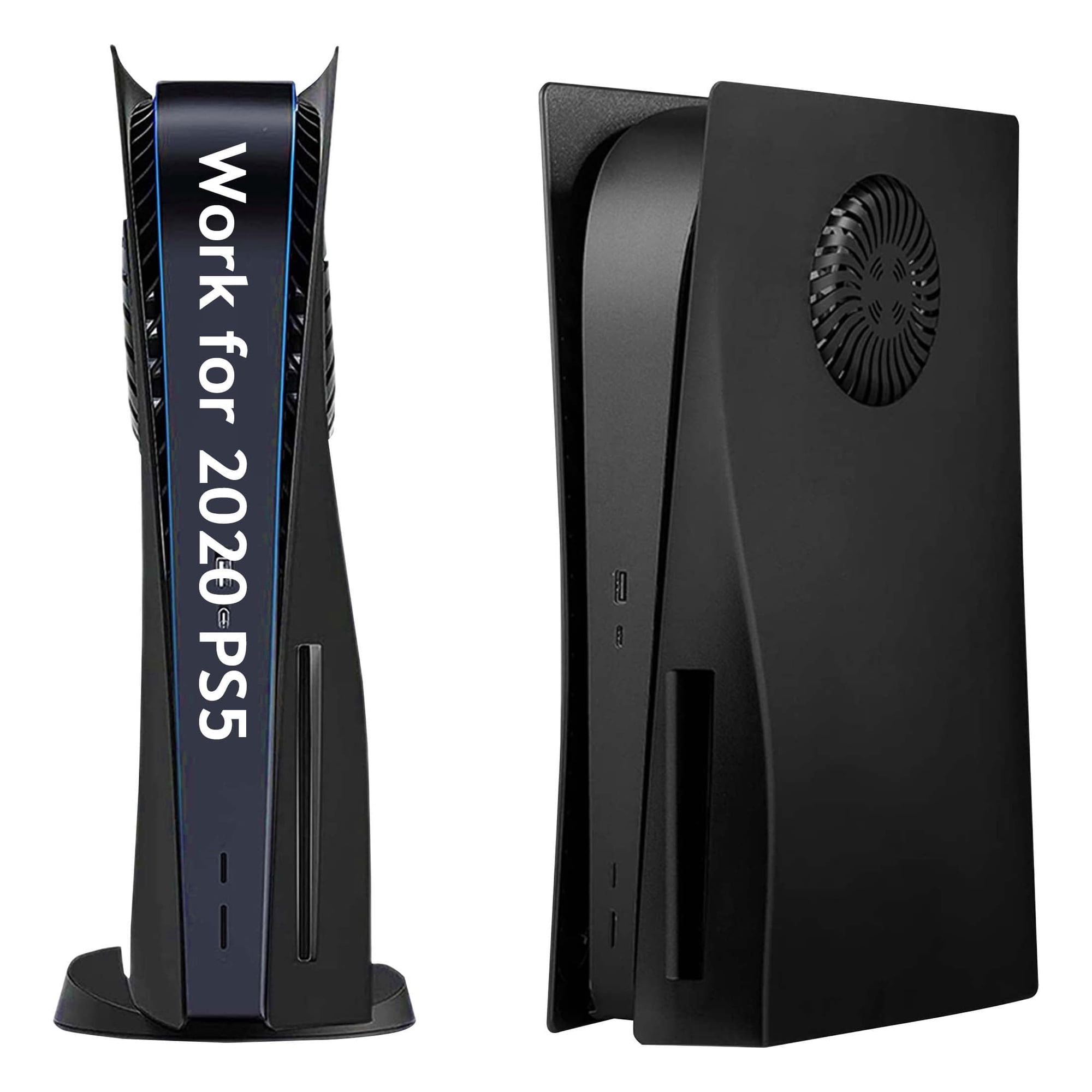Faceplate for Original PS5 Disc Edition, PS5 Cover Plates with Cooling Vents & Dust Filter, Black