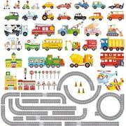 DECOWALL SG3-1404P1405 The Road and Transports Kids Wall Stickers Wall Decals Peel and Stick Removable Wall Stickers for Kids Nursery Bedroom Living Room dcor
