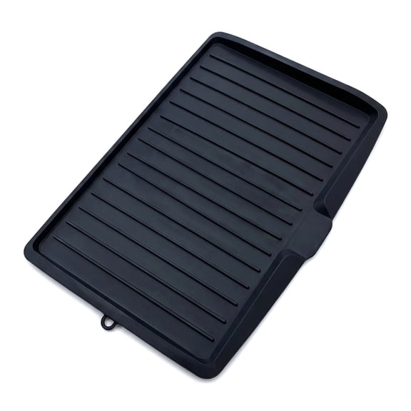 Aemutady Large Kitchen Plastic Draining Board for Sink Side, 17.7"x12.4" Quick-Drain Ridges Dish Rack, Spacious Countertop Tray