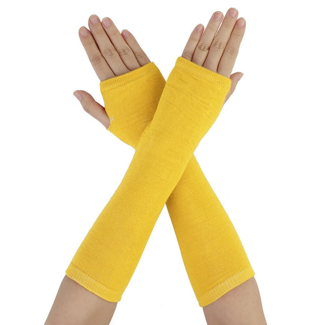 Unique Bargains Gants Longs Sans Doigts en Acrylique pour Femme Hiver Automne