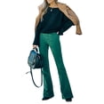 thumbnail image 1 of Txlixc Pantalones de mujer, cintura elástica, pantalones de campana de piernas anchas Txlixc  moda, 1 of 8