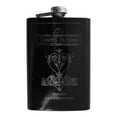 thumbnail image 1 of 8oz BLACK Dantes Inferno Flask Laser Engraved, 1 of 1