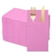 thumbnail image 1 of 100 Pcs Servilletas Desechables con Sensación de Lino y Bolsillos para Cubiertos Incorporados, Servilletas de Papel para Cuchillo y Tenedor Rosa, 1 of 6