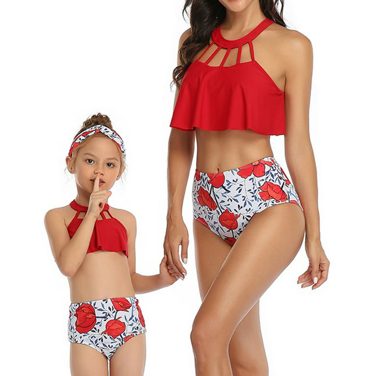 Family Matching Swimwear Two Pieces Bikini Set Mother Daughter