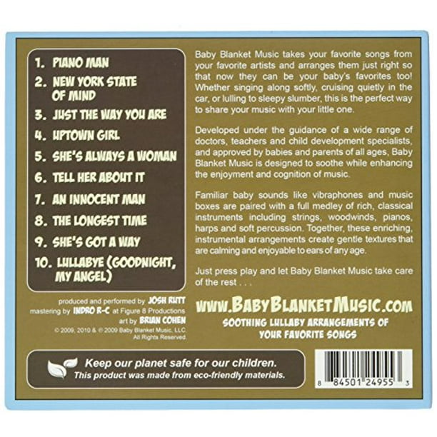 Couverture Bébé Musique Berceuse Apaisante Musique CD BBM001, Billy Joel