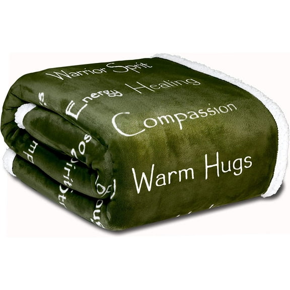 Blanket Strength Courage Super Soft Warm Hugs Blanket, Get Well Gift Blanket Plush Healing Thoughts Positive Energy Love & Hope with Fluffy Comfort (60x 80)