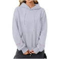 thumbnail image 5 of Plus Size Hoodie for Womens Pullover Fashion Casual Printed Round Neck Long Sleeved Loose Hooded Sweatshirts, 5 of 6