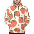 thumbnail image 2 of Bingfone Hand Drawn Strawberry Men's Drawstring Hoodie Long Sleeve Pocket Sweatshirts-4X-Large, 2 of 6