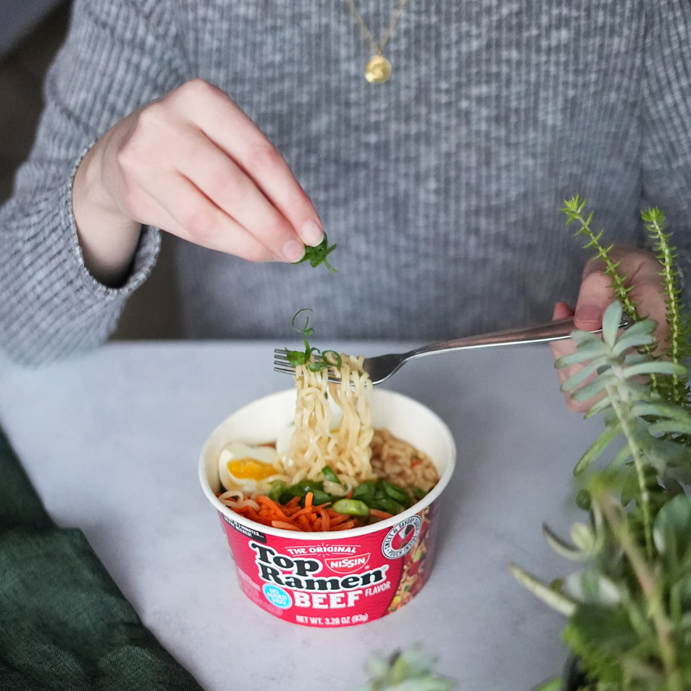 (6 pack) Nissin Foods Top Ramen The Original Ramen Noodle Soup, Beef Flavor, 3.28 oz Bowl, Shelf-Stable