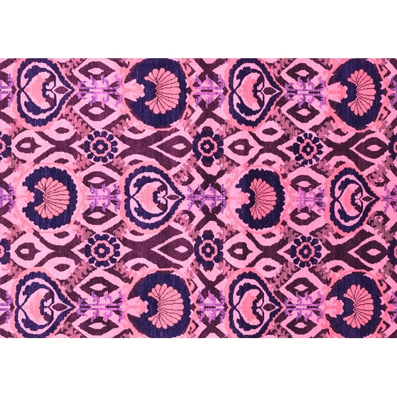 Ahgly Company Indoor Rectangle Abstract Pink Modern Area Rugs, 8' x 12'