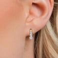 thumbnail image 3 of Gem Stone King 925 Silver and 10K Yellow Gold White Lab Grown Diamond Earrings for Women | 0.41 Cttw | Round: 3MM, 2.5MM & 2MM | E-F Color | VVS-VS Clarity, 3 of 6