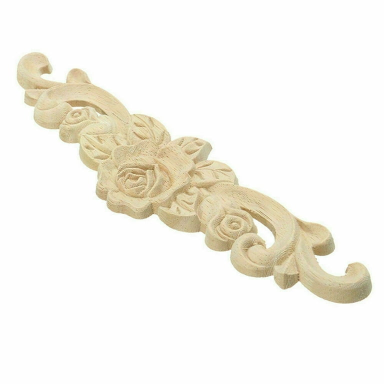 2pcs Unpainted Carved Wood Cornersleft and Right Applique 