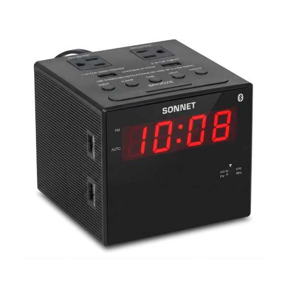 Radio despertador Ken-Tech Sonnet Bluetooth con 2 tomacorrientes AC