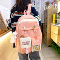 thumbnail image 1 of Mochila linda para mujer Moda 5pcs / set Laptop Mochila para adolescentes (rosa), 1 of 9