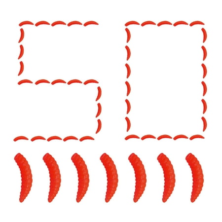 Simulated Bait 50Pcs Bread Worm Simulation Fake Worm for Fishing Reflective Vivid Fish Bait Reusable Fishing Lures for Men Bass Topwater
