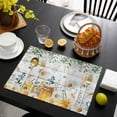 thumbnail image 3 of Daisy Spring Floral Placemats Set of 4, Farmhouse Botanical Green Leaves Wooden Placemats for Dining Table, Place Mats for Kitchen Tabletop, Waterproof Wipeable Dining Table Mats Set, 3 of 9