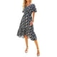 thumbnail image 1 of SAYOO Mujer Verano Cuello en V Manga Corta Cintura Alta Ruffle Hem Midi Vestidos SAYOO Sexy, 1 of 7