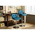 thumbnail image 2 of Modern Adjustable Height Blue Bar Stools - Diamond- Seat With Gas Lift And Foot Rest For Comfort Contemporary Hydraulic In Blue, 2 Pu Leather A Relaxing Interval, 2 of 7