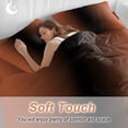 thumbnail image 5 of Orange Black Ombre Duvet Cover Set, Modern Gradient Abstract Art Soft Duvet Cover Full Size Bedding Set 4 Pieces, 1 Quiltcover and 2 Pillowcases with Zipper, 1 Bed Sheet for All Seasons, 5 of 9
