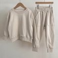 thumbnail image 2 of NOLDARES Little Boys Clothes Toddler Boys 2PCS Sweatshirt Outfits Set Boys Long Sleeve Top Pants Set(T273-Beige), 2 of 4