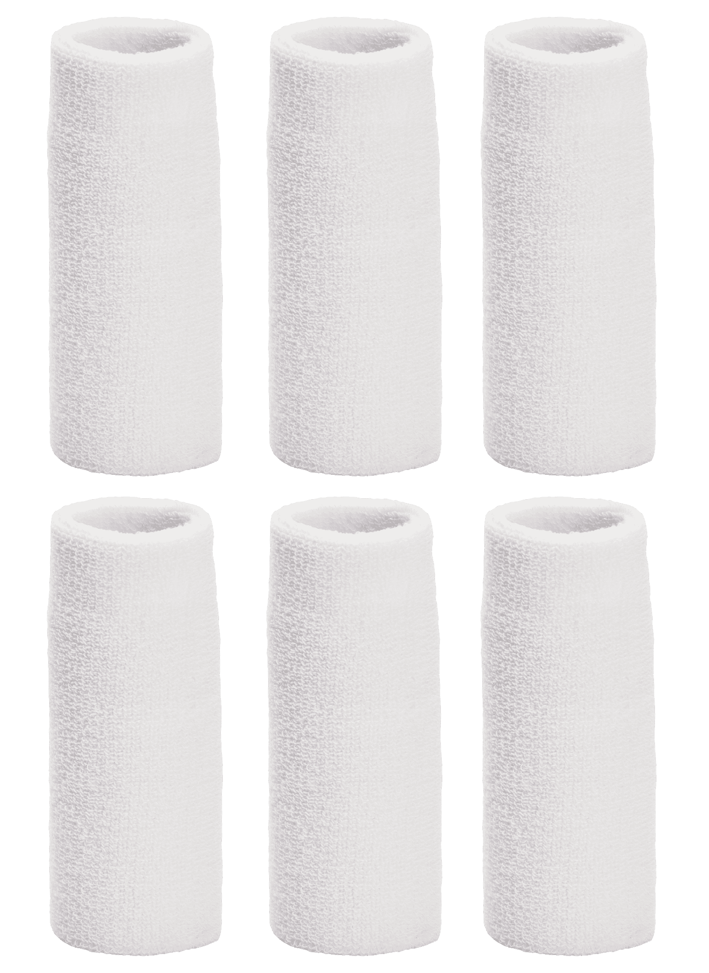 Unique Sports Wrist Towel 6 pack - 6 inch long wristband - White