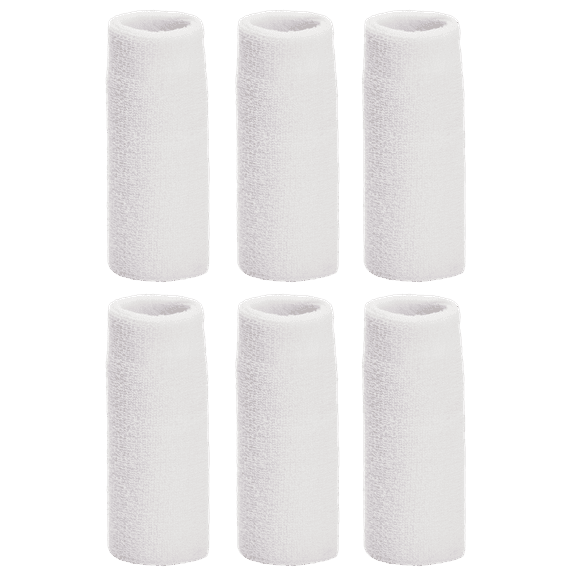 Unique Sports Wrist Towel 6 pack - 6 inch long wristband - White