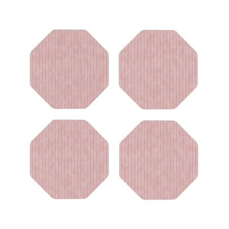 

Drink Coasters Set of 4 Pink Stripes Leather Coasters for Coffee Table Protector Heat Resistant Cute Coasters for Home Decor Housewarming Gifts Bar Kitchen 4 Inch Octagon