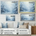 thumbnail image 5 of Designart "Snowfall Forest A Winter Landscape I" Extra Large Landscapes Framed Wall Art - Traditional Blue Winter Landscape Bedroom Framed Canvas Wall Art, 5 of 7