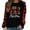 Black, variant on Womens Long Sleeve Plaid Christmas Print Splicing Round Neck Pullover Shirt T-Shirt Tops