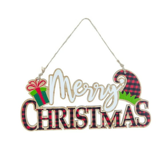 EUDIDV Yuletide Gate Label Christmas Decorations Wooden Letter Hangings Merry Christmas Wooden Sign Hanging Christmas Tree Pendants Christmas Gate Sign Festive Gate Plaque