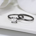 thumbnail image 2 of Envy Wedding Ring Set by Ginger Lyne Sterling Silver Engagement Ring and Band for Women, 2 of 8