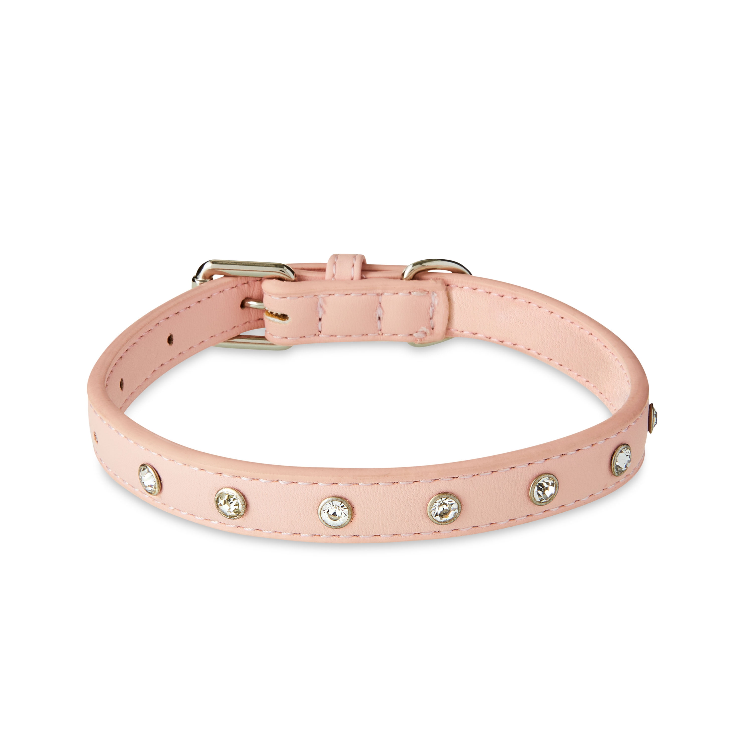 Vibrant Life Rhinestone Studded Adjustable Dog Collar, Pink, Small