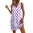 thumbnail image 2 of QUNYINEY Beach Sun Dresses Women Plus Size Mini Polka Dot Sleeveless A Line Tank Dress with Pockets Casual Loose Fit Vacation V Neck Dresses, 2 of 7