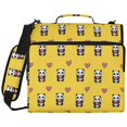 thumbnail image 2 of Zipper Binder with Shoulder Strap 2 inch 3 Ring Waterproof File Folder Organizer Bag 500 Sheet Panda Cartoon with Heart Pattern, 2 of 8