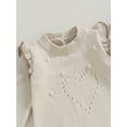 thumbnail image 6 of Wassery Infant Baby Girls Autumn Knit Rompers Newborn Long Sleeve Heart Print Bodysuits Fall Jumpsuits 0-24 Months, 6 of 9