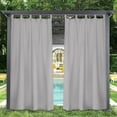 thumbnail image 2 of DONGPAI Outdoor Patio Curtains Waterproof 52" x 108" Blackout Tab Top Privacy Thermal Insulated Curtains for Pergola Porch, 1 Panel, Light Gray, 2 of 8