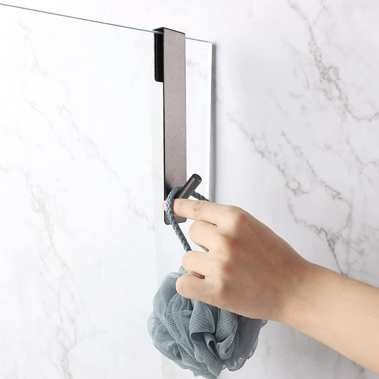 2 PCS Extended Shower Door Hooks for Hanging, Bathroom Frameless