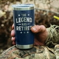 thumbnail image 4 of Retirement Gifts for Men 2025 "The Legend Has Retired" American Flag Tumbler, 20oz Engraved Gag Gift, Perfect for Husband, Dad, Coworkers, 4 of 6