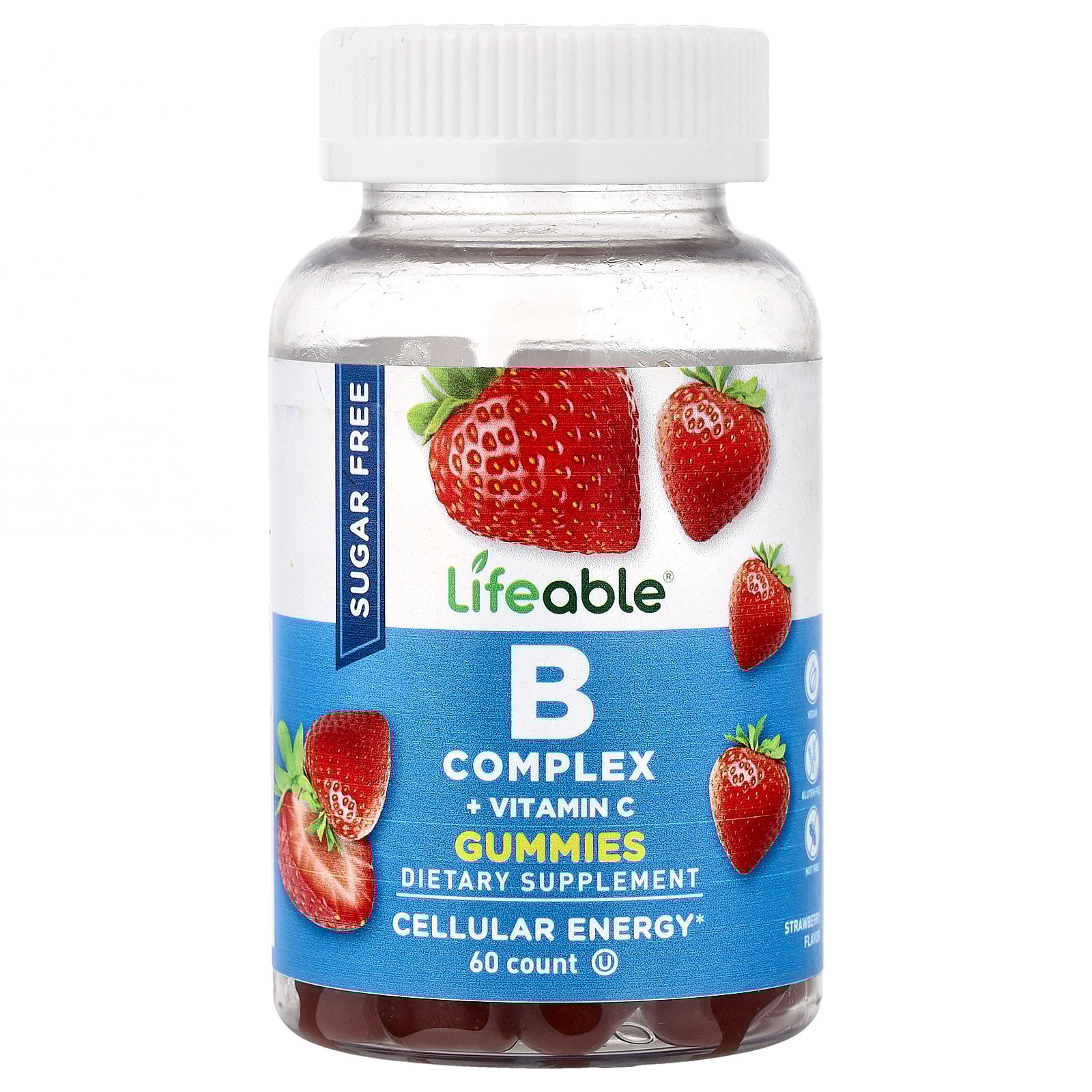 Lifeable Men's Multivitamin Gummies, Sugar Free, Berry, 60 Gummies