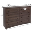 thumbnail image 3 of Pemberly Row 8-Drawer Transitional Composite Wood Dresser in Espresso, 3 of 11