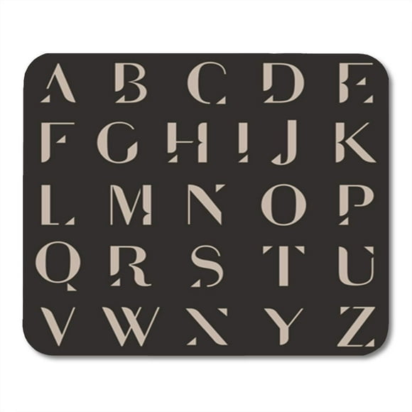 POGLIP Modern Minimalist Alphabet Letter Typo Clean ABC Flat Simple Mousepad Mouse Pad Mouse Mat 9x10 inch